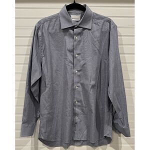 Hickey Freeman Dress Shirt Checkered Classic‎ Fit Long Sleeve 16-1/2 34/35